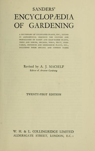 Sanders' encyclopaedia of gardening
