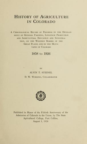 History of agriculture in Colorado