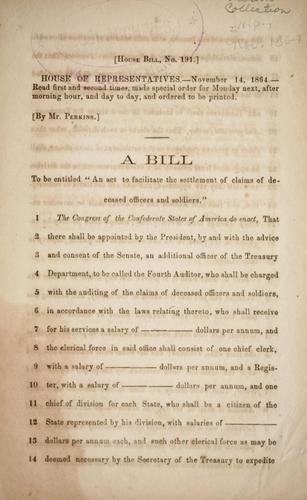 A bill to be entitled "An act to facilitate the settlement of claims of deceased officers and soldiers."