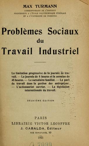 Problèmes sociaux du travail industriel