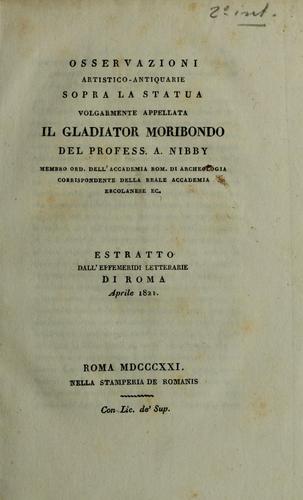 Osservazioni sopra la statua il gladiator moribondo