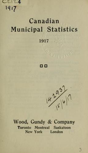 Canadian municipal statistics, 1917