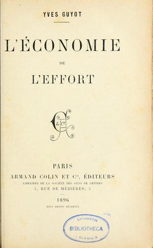 L'Economie de l'effort