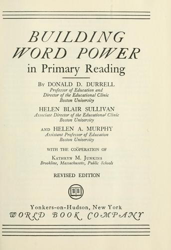 Building word power in primary reading