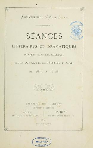 Souvenirs d'Académie