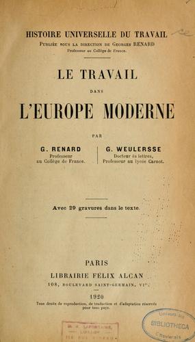Le travail dans l'Europe moderne