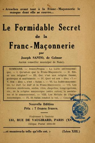Le formidable secret de la franc-maçonnerie