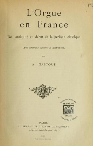 L'orgue en France