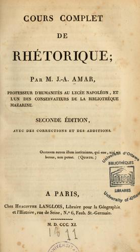Cours complet de rhétorique