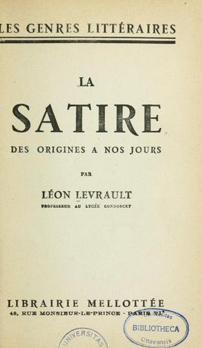 La Satire des origines à nos jours