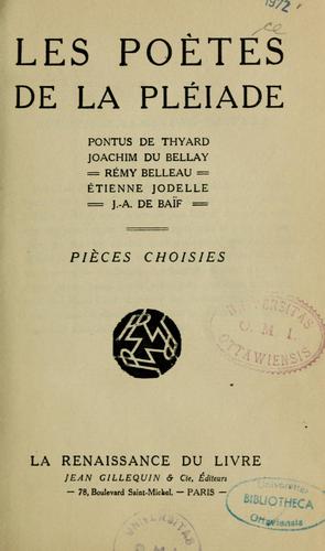 Les poètes de la Pléiade