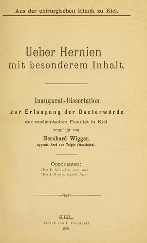 Ueber hernien mit besonderem inhalt