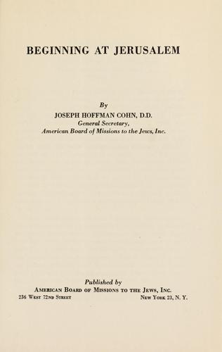 Beginning at Jerusalem