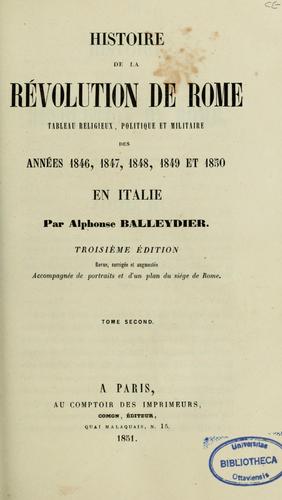Histoire de la révolution de Rome