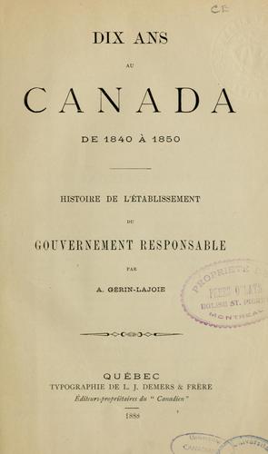 Dix and au Canada de 1840 à 1850