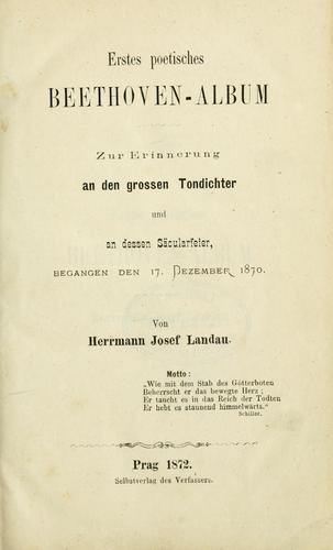Erstes poetisches Beethoven-Album