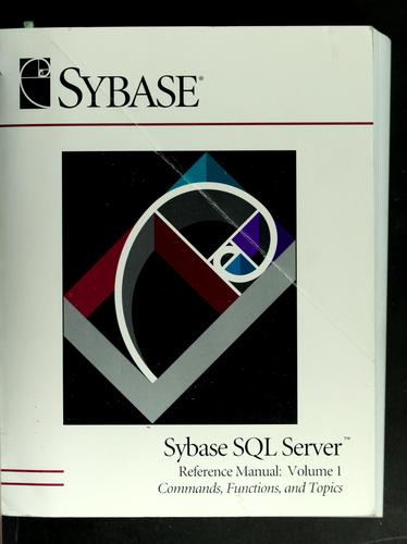 Sybase SQL Server reference manual