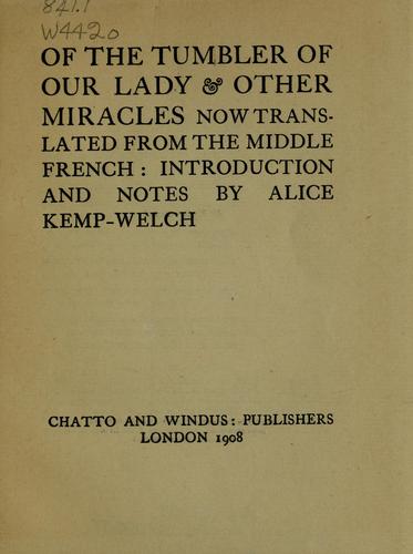 Of the tumbler of Our Lady & other miracles