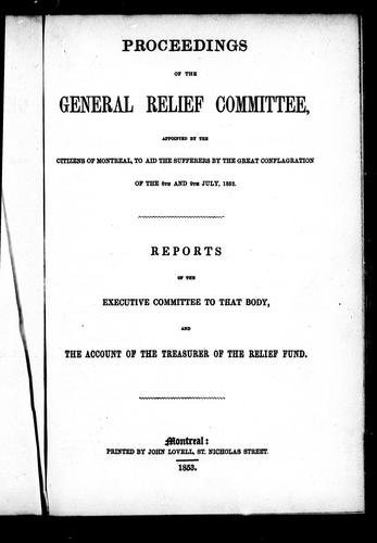 Proceedings of the General Relief Committee