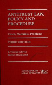 Antitrust law, policy, and procedure
