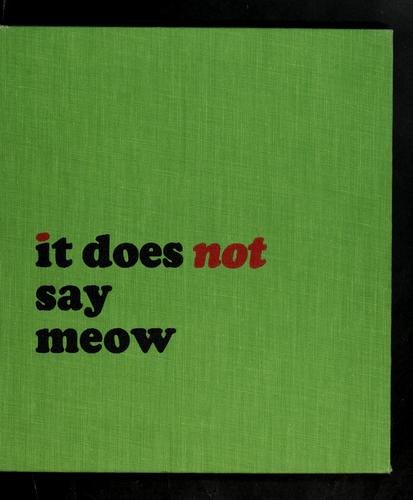 It does not say meow, and other animal riddle rhymes