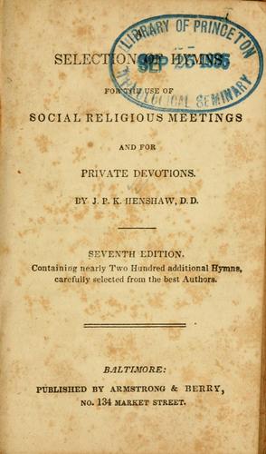 A Selection of hymns