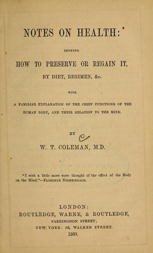 Notes on health