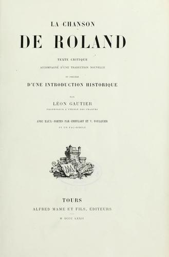 La chanson de Roland ...