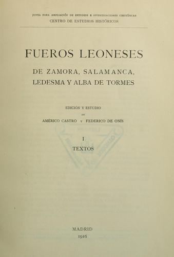 Fueros leoneses de Zamora, Salamanca, Ledesma y Alba de Tormes