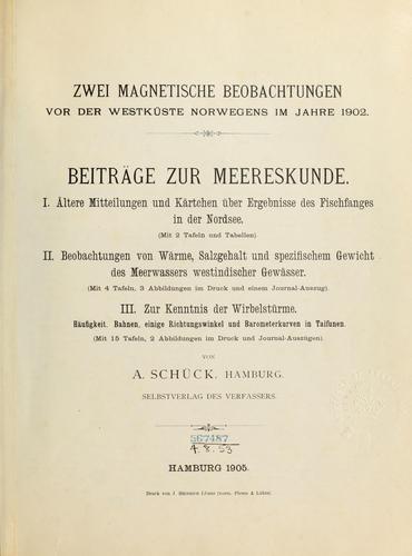 Beiträge zur Meereskunde