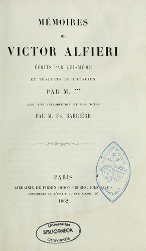 Mémoires de Victor Alfieri