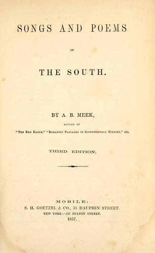 Songs and poems of the South