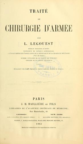Traité de chirurgie d'armée