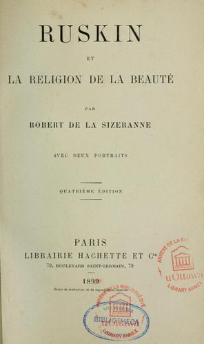 Ruskin et la religion de la beauté