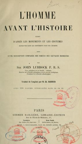 L'homme avant l'histoire