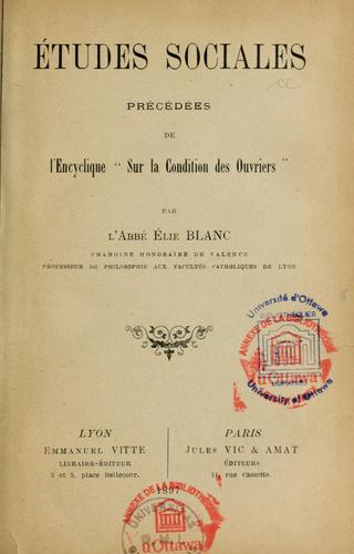 Etudes sociales