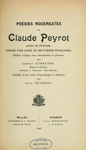 Poésies rouergates de Claude Peyrot, prieur de Pradinas
