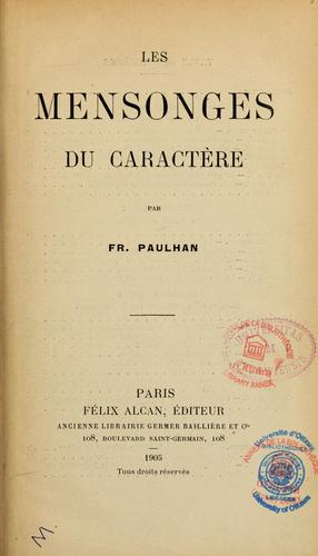Les mensonges du caractère