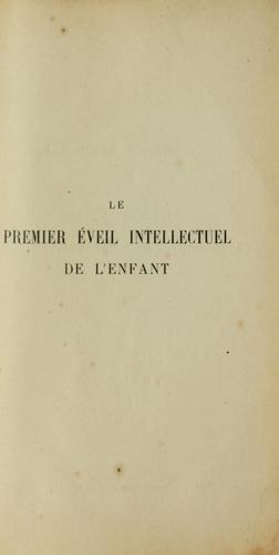 Le premier éveil intellectuel de l'enfant