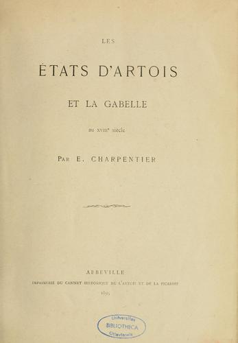 Les Etats d'Artois et la gabelle au XVIIIe siècle