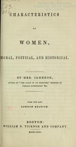Characteristics of women, moral, poetical, and historical