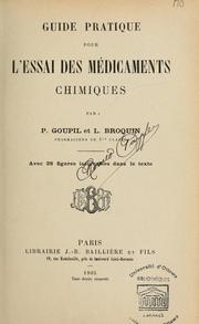 Guide pratique pour l'essai des medicaments chimiques