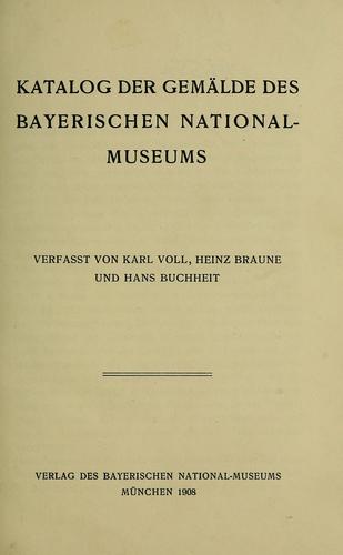 Katalog der Gemälde des Bayerischen National-Museums