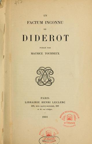 Un factum inconnu de Diderot