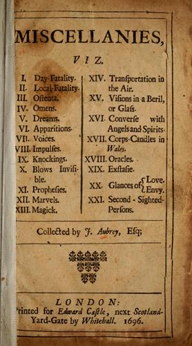 Miscellanies ...