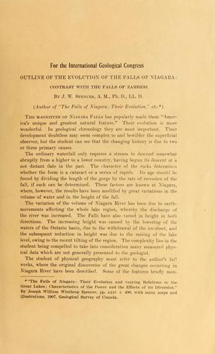 Outline of the evolution of the falls of Niagara