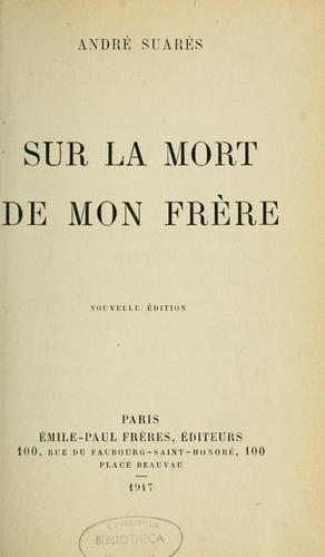 Sur la mort de mon frère
