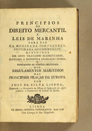 Principios de direito mercantil e leis de marinha