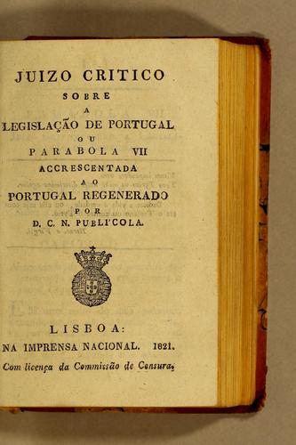 Juizo critico sobre a legislação de Portugal ou parabola VII accrescentada ao Portugal regenerado