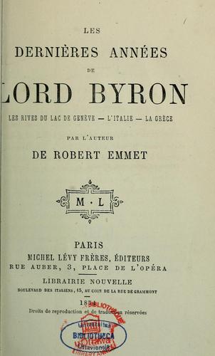 Les dernières années de Lord Byron